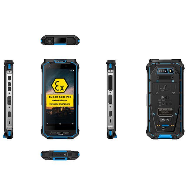 OEM 5.7" Cellphone Dual Sim Card VHF RFID Rugged Mobile Phone 4G LTE Rugged Smartphone Safety Ip68 Waterproof Atex EX Phones